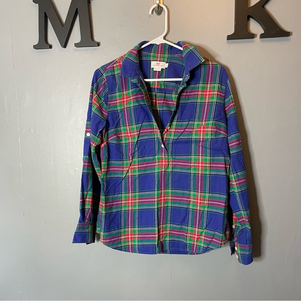 Vineyard Vines Colorful Plaid Button-Up Shirt size 8